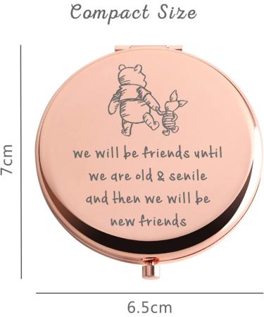 Dyukonirty Friendship Rose Gold Compact Mirror - Perfect Mother's Day, Christmas & Graduation Gift for Women - Buy Online on GoSupps.com