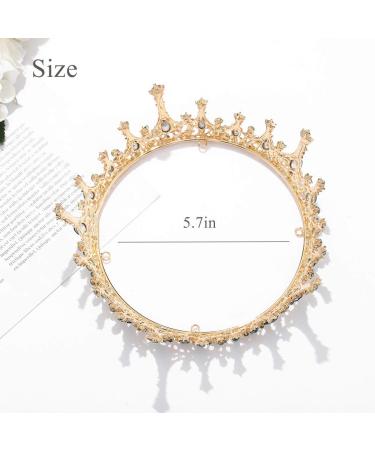 Baroque Wedding Crown Tiara - Rhinestone Gemstone Queen Bridal Crown for Women & Girls (Green/Rose Gold) - Buy Online on GoSupps.com