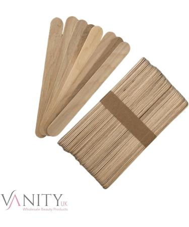 Vanity UK Waxing Spatulas (100 Pcs) Salon Professional Quality Disposable Wooden Sticks Suitable for Warm and Hot Wax Applicator for Body Hair Removal Flat Round End 100 Spatulas - Buy Online on GoSupps.com