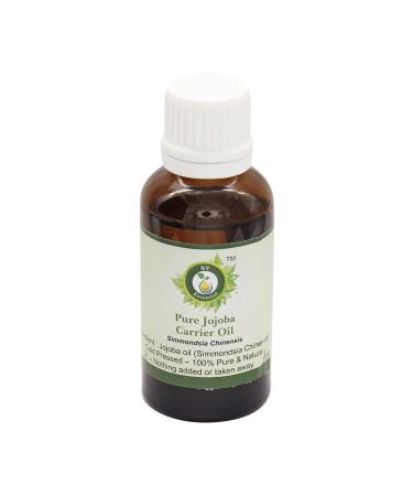 R V Essential Pure Jojoba Carrier Oil 30ml (1.01oz)- Simmondsia Chinensis (100% Pure and Natural Cold Pressed)