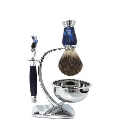 Magyfosia Razor Hobel Starter Set | MACH 3 Blades Shaving Soap Brush & Stand | Ideal Gift for Men 50+ | 4-Piece Luxury Shaving Set - Buy Online on GoSupps.com