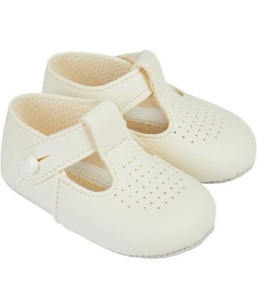 Baypods Soft Soled Pre Walker Shoes for Boys & Girls | T-Bar Style | Made in England | Cream - Buy Online on GoSupps.com