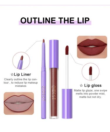 GL-Turelifes 2Pcs Matte Lip Liner & Lip Gloss Kit for Halloween Cosplay - Long-Lasting Vampire Lipstick Set in White, Green, Black & Purple (3 Blue) - Buy Online on GoSupps.com