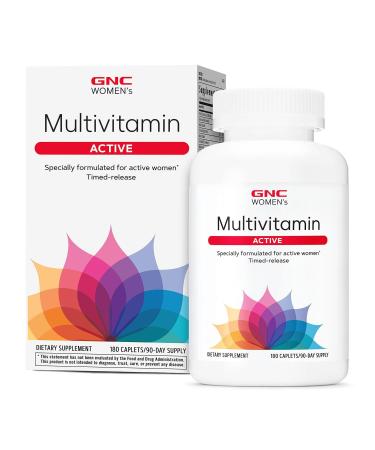 GNC Women s Active Multivitamin Clinically Proven for Nutrition Exercise Recovery Energy Production Bone Health Beauty Immune Biotin Iron Zinc 180 Caplets