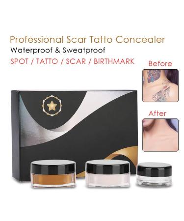 Waterproof Tattoo Cover-Up Makeup Set for Dark Spots, Scars, Vitiligo - Body & Leg Concealer Cream - Buy Online on GoSupps.com