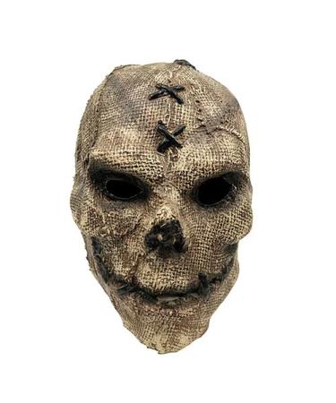 Scarecrow Mask Burlap Sack Mask Scary Halloween Devil Skull Masks Jack O Lantern Latex Helmet for Adults (Burlap Sack)
