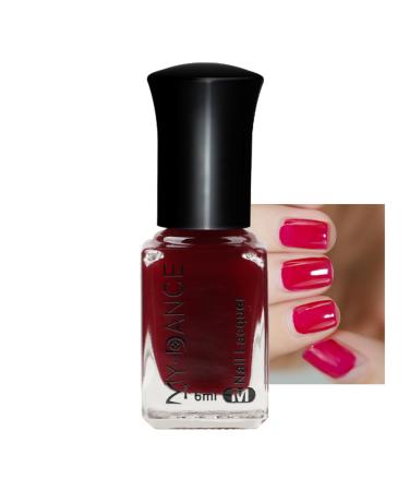 Jelly Nail Polish Clear Red Nail Polish Translucent Quick Dry & High Gloss Nail Varnish No Need Cure Gel Nail Polish Non Toxic Formula Milk Sheer Nail Paint DIY Home Manicure (6ml) GD017
