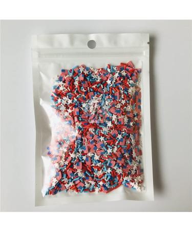 2oz Pack 3D American Flag Red Sugar Granules Polymer Clay DIY Decoration - Nail Art, Slime Kit, Cake Dessert - RT-USFlag - Buy Online on GoSupps.com