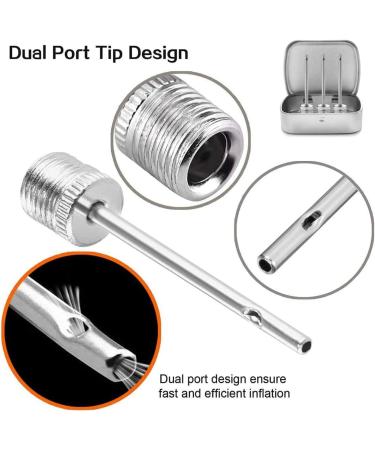 TONUNI Air Pump Needle Set - 15 Pack Dual-Port Inflation Needles for Sports Balls - Football, Basketball, Soccer, Volleyball, Rugby - With Metal Box - Buy Online on GoSupps.com