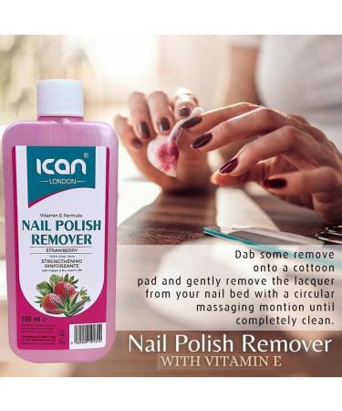 ican London Strawberry Vitamin E Formula Nail Polish Remover 100ml - Buy Online on GoSupps.com