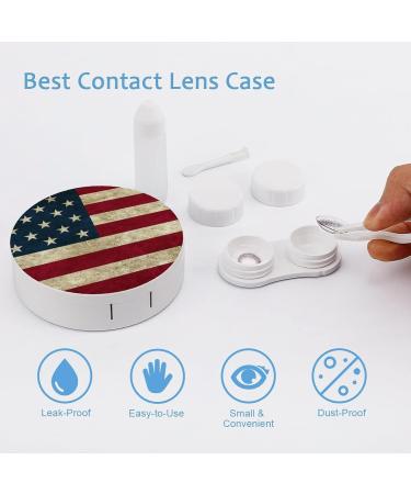 Shop Bagea-Ka American Flag Bald Eagle Contact Lens Case - Eye Care Kit with Mirror Tweezers & Solution Bottle for Travel & Home - Buy Online on GoSupps.com