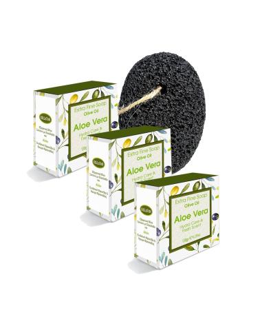 Extra Fine Olive Oil Soap 100% Natural w/Organic Ingredients Fine Spa Soaps product of Greece 4.5oz Each (Aloe Vera)