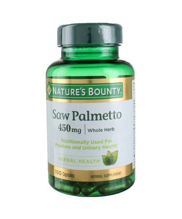 Nature's Bounty Saw Palmetto 450 mg 100 Capsules (Pack of 3)