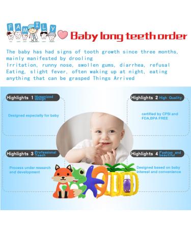 Veslen Baby Teether - Cute Fruits Teether for Boys and Girls | BPA-Free | 3-36 Months | Pineapple Teething Toy - Buy Online on GoSupps.com