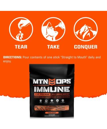 MTN OPS Daily STM Immune Booster - Citrus Orange Flavor | 30 Stick Pouch | International Shipping Available - Buy Online on GoSupps.com