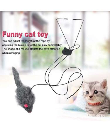 Interactive Hanging Retractable Cat Mouse Toy | Fun Door Bouncing Mouse Toy for Cats | Plush Mice Play Supplies - Buy Online on GoSupps.com
