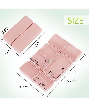 FYY Daily Pill Organizer - Portable 7 Compartment Travel Pill Case in Pink for Vitamins, Supplements, and Medication - Buy Online on GoSupps.com