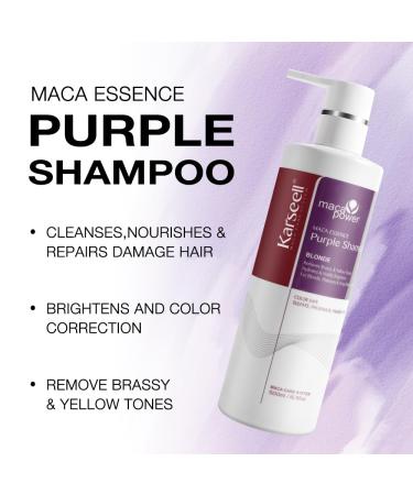 Buy Karseell Maca Power Purple Shampoo - Neutralizes Brass & Yellow Tones for Blonde Silver & Gray Hair - 16.90 oz (500ml) | International Shipping - Buy Online on GoSupps.com