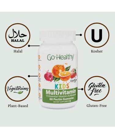 Go Healthy Kids Vegetarian Multivitamin Gummies - Allergy Friendly, Kosher & Halal - 30 Servings - Buy Online on GoSupps.com