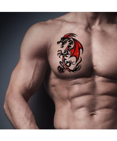 Large Dragon Temporary Tattoo Stickers - Set of 10 Sheets for Men, Women, and Teens - Realistic Black Tribal Totem Dragons - Body Art Sleeve Tattoos - Buy Online on GoSupps.com
