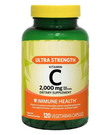 SEDLAV Ultra Strength Vitamin C Capsules Dietary Supplement 2 000 mg 120 Count + Sticker Designed for Consistent Daily Intake in Structured Wellness Routines