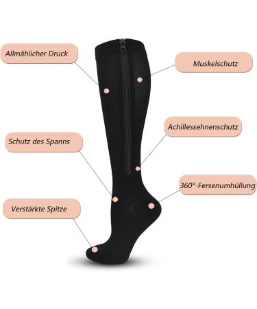 MDCG Compression Stockings with Zipper - 2 Pairs for Men & Women | Reduce Swelling & Edema - Buy Online on GoSupps.com