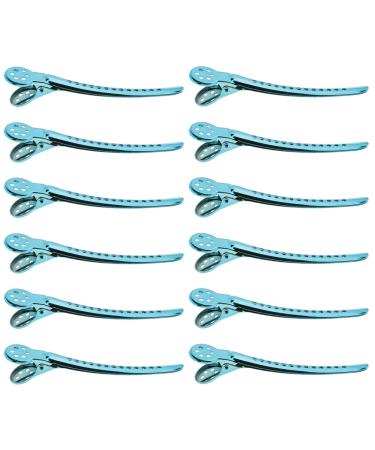 Magideal 12x Hairdresser Compartment Clips - Blue Sectioning Clamps for Salon & DIY Hair Styling - Buy Online on GoSupps.com