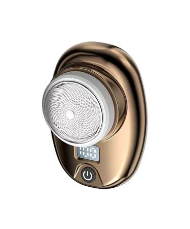 Gradient Space Stone Gradient Mini Shaver Upgrade Mini Electric Shaver Portable Electric Shaver for Men Women Travel Pocket Size Washable Electric Razor with LED Power Display (Gold)
