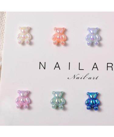 FEIlei 5PCS Cute Bear Nail Rhinestones Resin Bear Nail Gems Gummy Bear Nail Charms - Buy Online on GoSupps.com