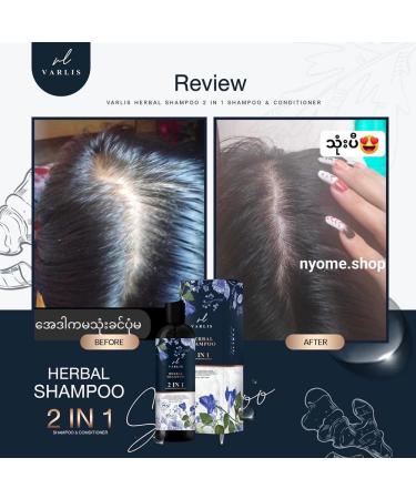 Varlis Herbal Shampoo Conditioner 2-in-1 with Butterfly Pea & Ginger - Nourish & Smooth Hair 13.52 Fl. Oz. Set | Free Beauty Gifts at Beautygoodshop - Buy Online on GoSupps.com