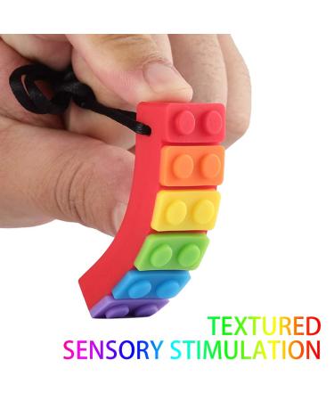 Gmuret Baby Teether Necklace - Silicone Teething Toys for Autism | 5 Pack Rainbow Pendant - Buy Online on GoSupps.com