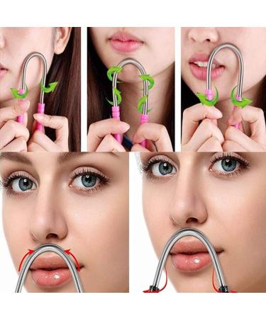 Zhouocea 6Pcs Spring Facial Hair Removers Spring Eyebrow Face Epilators Eyebrow Threading Tools Threading Hair Removals for Women (Black and Pink) - Buy Online on GoSupps.com