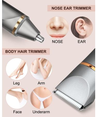 Electric Shaver Women's Intimate Area Electric Shaver for Arms Legs Forearms Electric Intimate Shaver for Women Interchangeable Snap-in Ceramic Blade IPX7 Washable Head Grey Gold - Buy Online on GoSupps.com