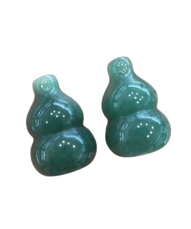 Natural Crystal Rough 2pcs Natural Green Carved Gourd Crystal Stone Cucurbit Decoration Crafts Natural Quartz Crystals