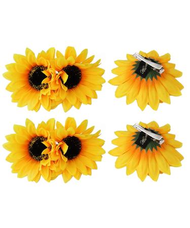 6 x sunflower hair clips hair clips clips of hair clips wedding bride hair styling accessories for women girls hawaii beach vacation party vacation decoration