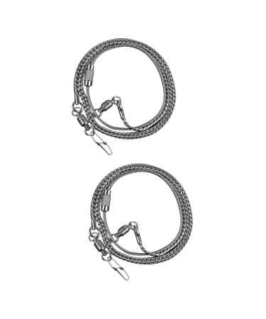 BESPORTBLE 2pcs Steel Foot Chain for Birds Pet Harness Cockatiel Harness - Off Birds Anklet Parrot Leash Leg 55X1.9CMx2pcs Silverx2pcs