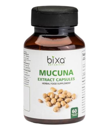 bixa BOTANICAL Mucuna Pruriens Extract Capsules (Kapikacchu/Velvet Bean/Kaunch Beej) 60 Veg Capsules (450mg)
