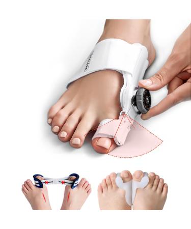 Tech Love Hallux Valgus correction set adjustable button rail 1x silicone toe spreader 2x and toe training band 1x universal size Bunion relief for day & after toes unisex hallux valgus correction 1 piece - Buy Online on GoSupps.com