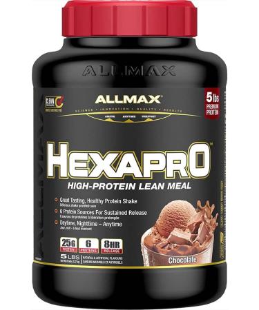 ALLMAX Nutrition HEXAPRO Chocolate - 5 Pound & Isoflex Chocolate 5lb 5 pound - Buy Online on GoSupps.com