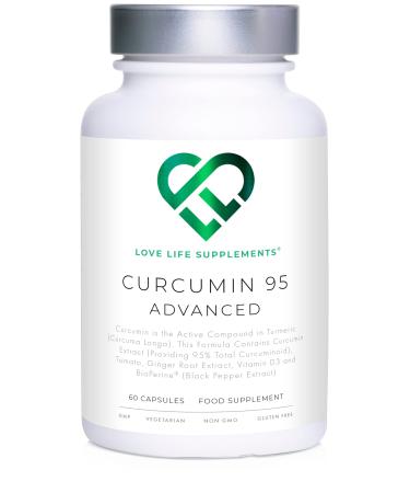 Curcumin 95 Advanced by LLS | High Strength Curcumin (the Active Component of Turmeric) with 95% Curcuminoids + BioPerine Vitamin D Tomato and Ginger Root | 60 Capsules - Buy Online on GoSupps.com