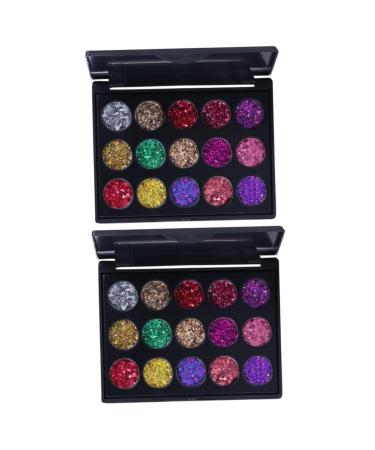 Balacoo 2pcs 15 Matte Pallet Shadow Combination Makeup Pearly Eye Colors Cosmetic Lustre 1 count (Pack of 1) As Shownx2pcs