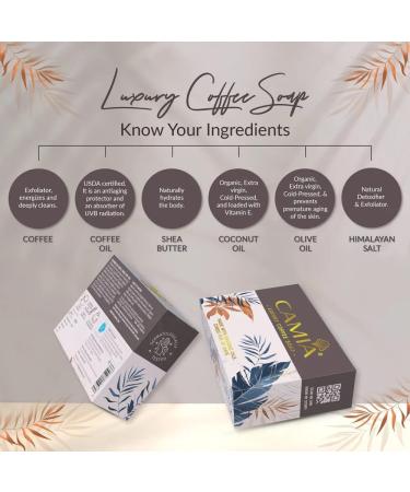 CA MIA Organic Coffee Soap - 100% Natural Handmade Exfoliating Bath Bar | Revitalize Skin & Remove Dead Cells | Antioxidant Rich | 125g - Buy Online on GoSupps.com