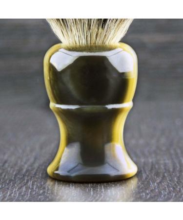 Pure Black Badger Hair Shaving Brush - Men's Imitation Horn Handle | Premium Shaving Experience - Buy Online on GoSupps.com