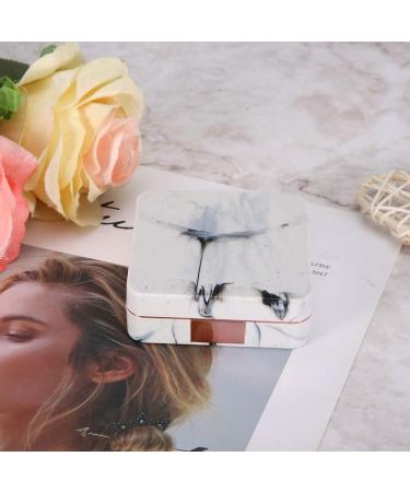 Buy Akozone Square Protective Cover for Contact Lenses - Portable Rose Gold Marble Soaking Case - International Shipping Available - Buy Online on GoSupps.com