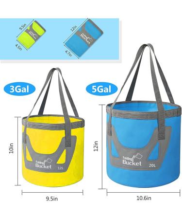 IFWELL Collapsible Bucket 5 Gallon Portable Folding Basin Pail - Blue Yellow 20L-12L - Buy Online on GoSupps.com