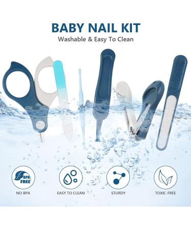 Vicloon Baby Nail Kit - 6Pc Set for Newborns & Toddlers | Nail Clippers, Scissor, Earpick, File, Tweezer | Baby Nail Care Tool in Blue - Buy Online on GoSupps.com