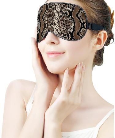 Adjustable Snake Skin & Leopard Print Sleep Mask for Women - Comfortable Eye Shades with Elastic Strap - Buy Online on GoSupps.com