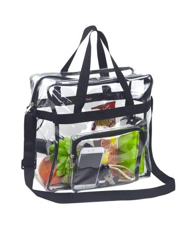 Clear Tote Bag Stadium Approved,Stadium Security Travel & Gym Clear Bag-12"x 6"x12" Black - Buy Online on GoSupps.com