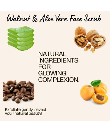 Walnut & Aloe Vera Face Scrub | Exfoliate Dull Dry Skin | International Shipping Available - Buy Online on GoSupps.com