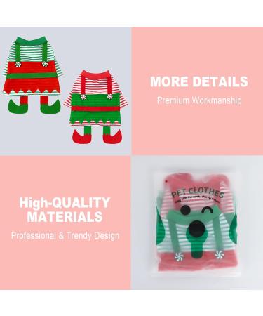 2Pcs Christmas Dog Eleven Costume - Funny Holiday Cosplay Outfit for Pets | XS Green Puppy Shirt & Xmas Clothing - Buy Online on GoSupps.com